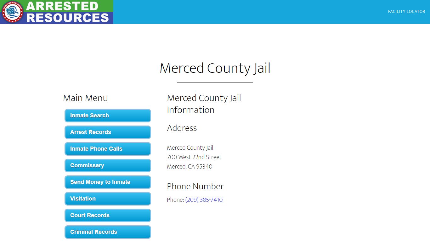 Merced County Jail - Inmate Search - Merced, CA