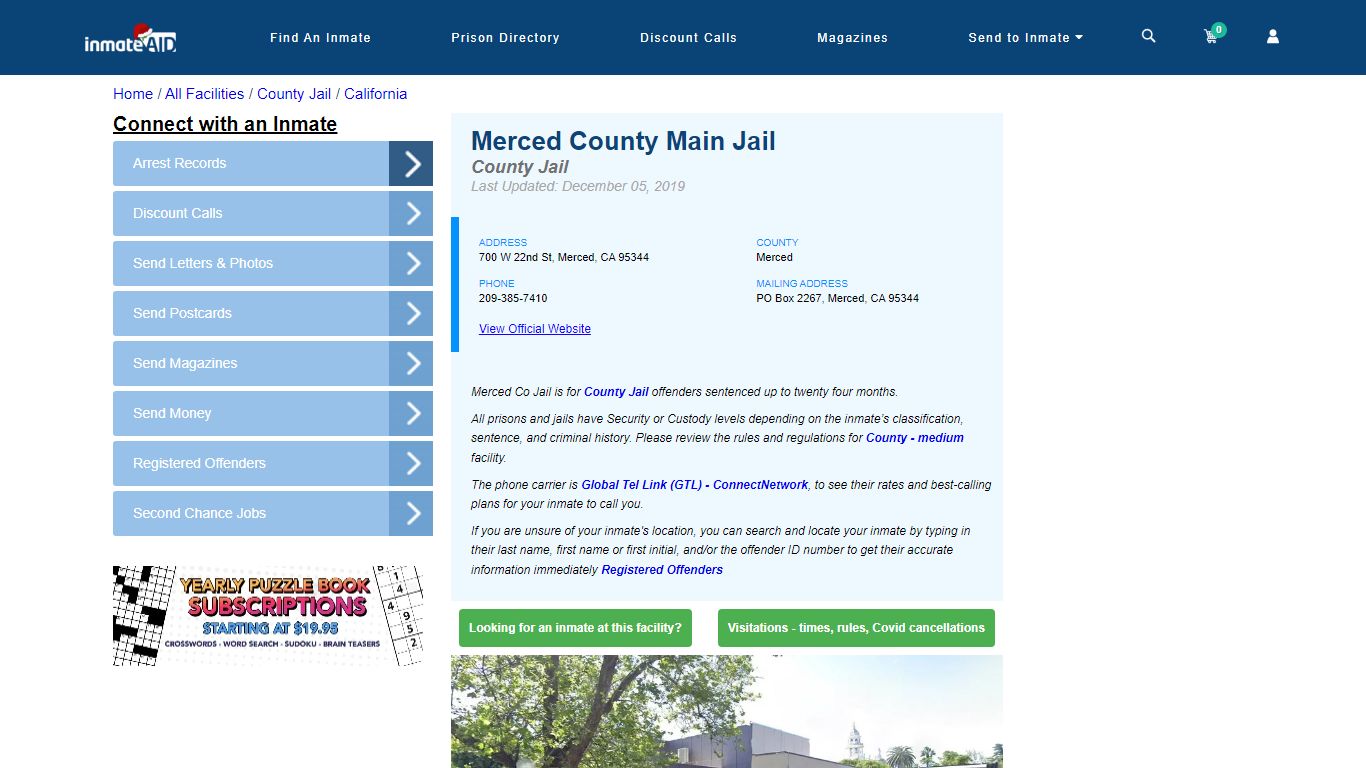 Merced County Main Jail - Inmate Locator - Merced, CA